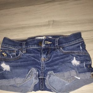 Abercrombie kids ripped jean shorts